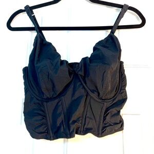 Gilly Hicks Abercrombie&Fitch Black Corset Top M Curve Bust D/E NWOT